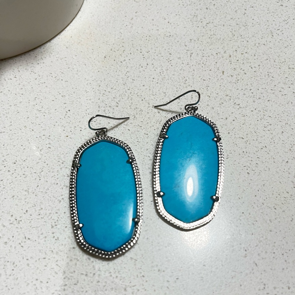 Kendra Scott Danielle silver and blue earrings